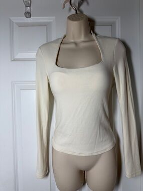 OGL Brami Cream Long-Sleeve Square Neck Top